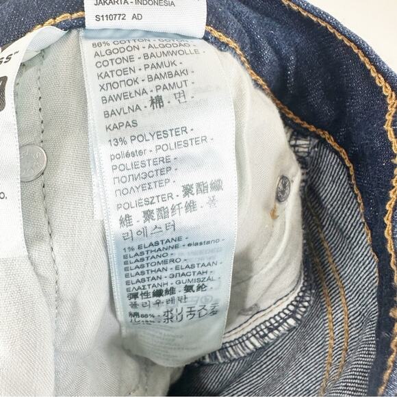 Levi's Jeans Womens 30 Ribcage Straight Ankle Dark Wash Blue Distressed - Picture 7 of 9